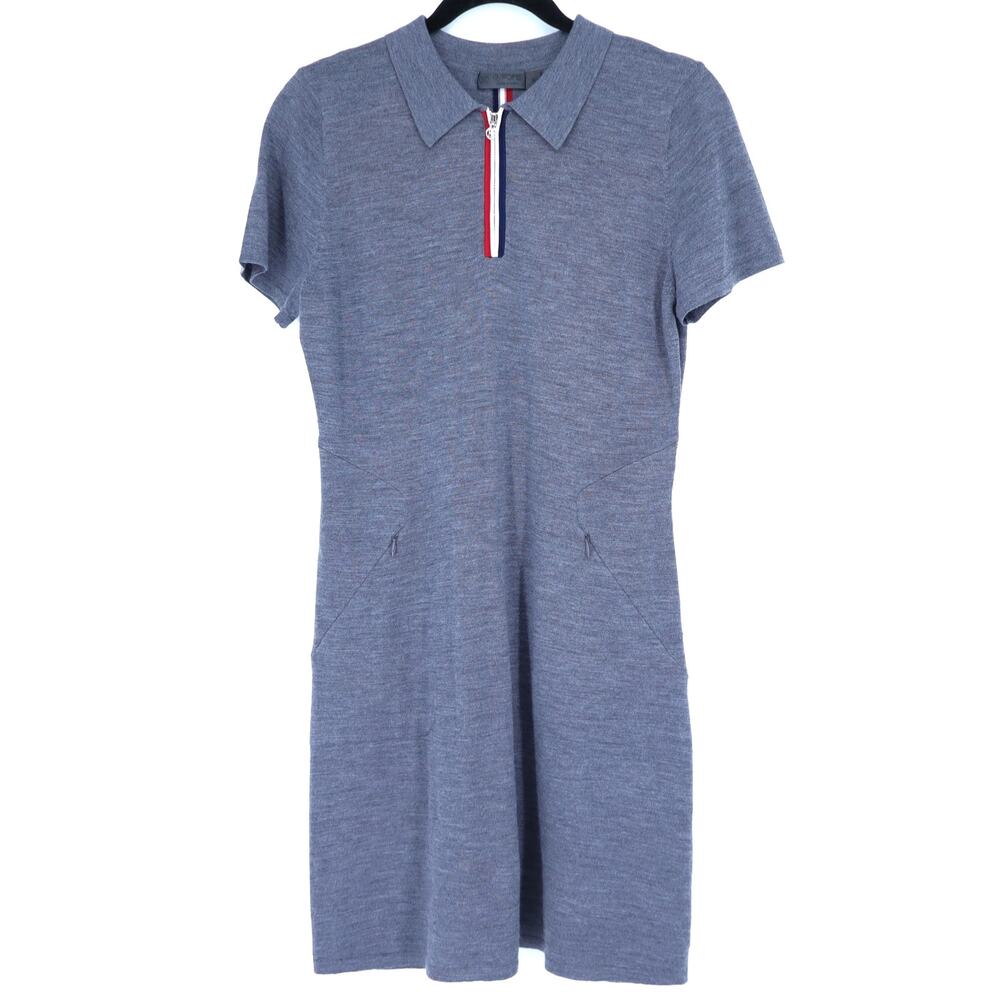 G/FORE Wool Sweater Dress Gray Stripe Short Sleeve Golf Active Women's M